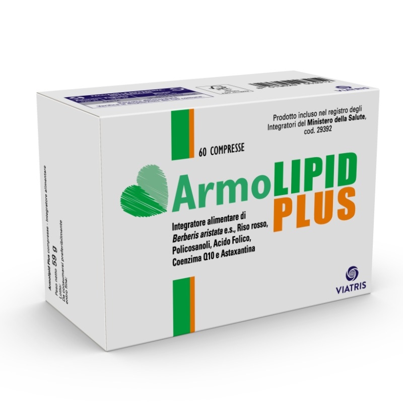MEDA PHARMA - Armolipid Plus 60 Compresse - Integratore Per Il Colesterolo - Confezione Italiana Originale 