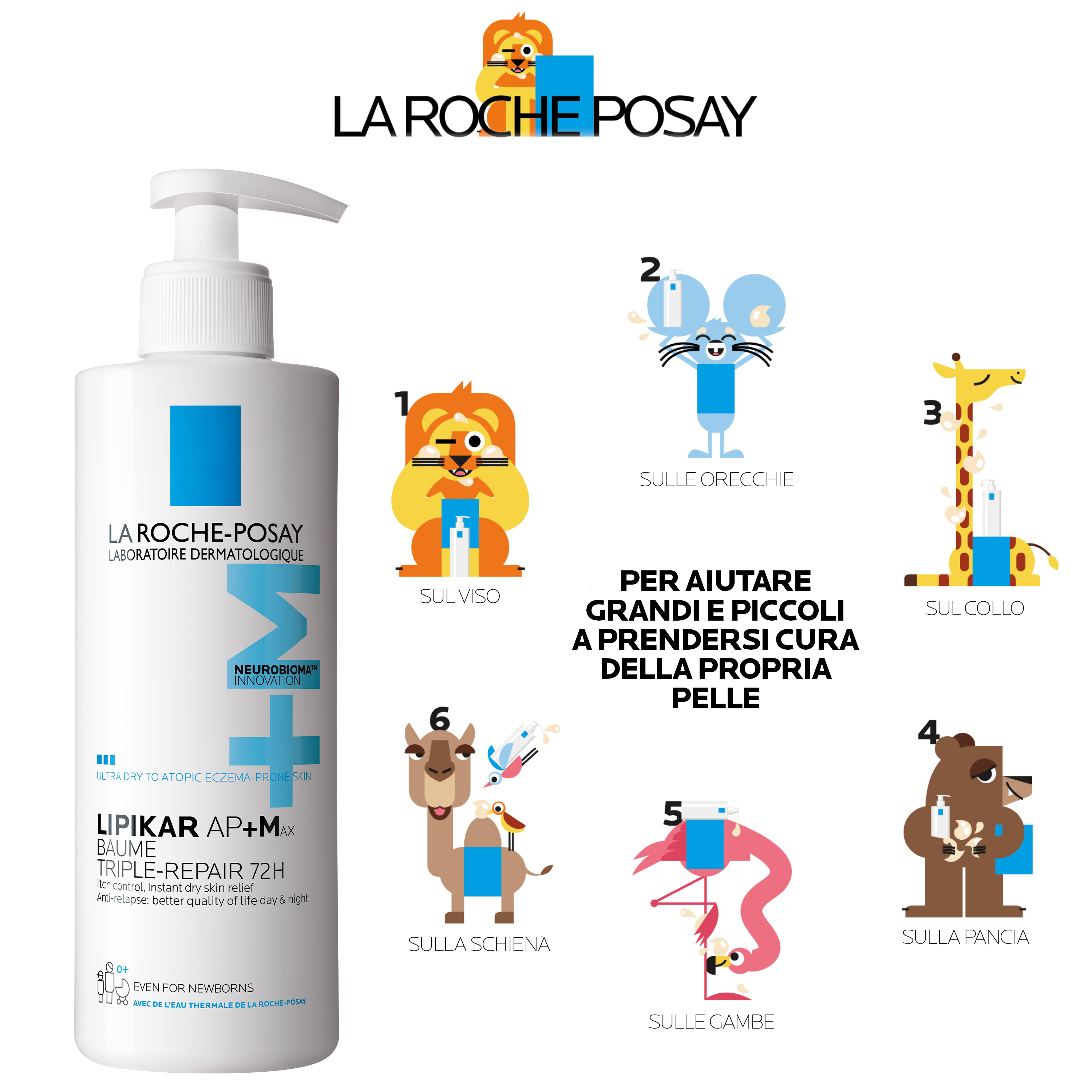 La Roche-Posay Lipikar Baume AP+MAX - Balsamo Relipidante Per Pelle Secca 400 ml