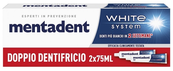 MENTADENT WHITE SYSTEM2PZ 75ML