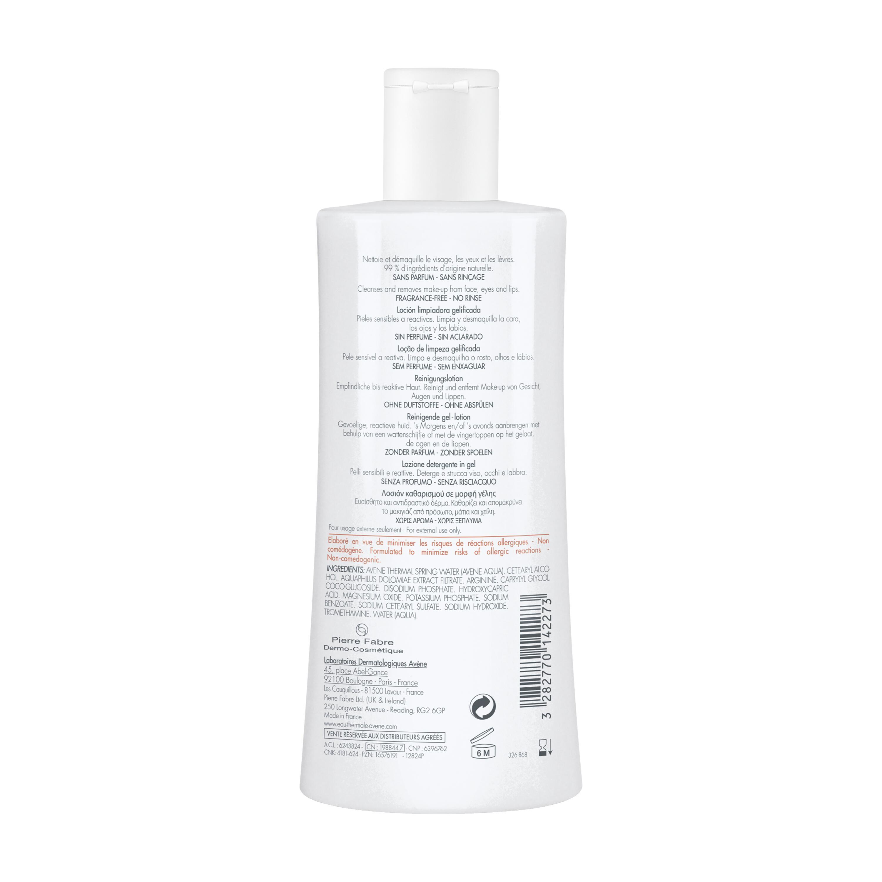 Avène Tolérance - Lozione Detergente Gel Per Pelle Sensibile E Reattiva Viso, Occhi E Labbra 400 ml