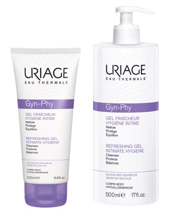 URIAGE GYN-PHY Gel detergente intimo rinfrescante per l'igiene quotidiana delle zone intime - 500 ml