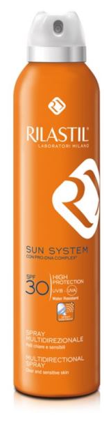 Rilastil Sun System Spray Solare Multidirezionale SPF 30 Protezione Corpo 200 ml