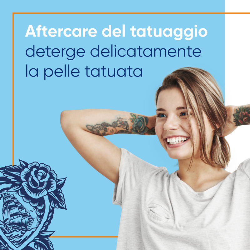 Bepanthenol Tattoo Detergente Delicato per Tatuaggio, con Pantenolo, Protegge, Idrata e Rigenera la Pelle con Tatuaggi, 200ml