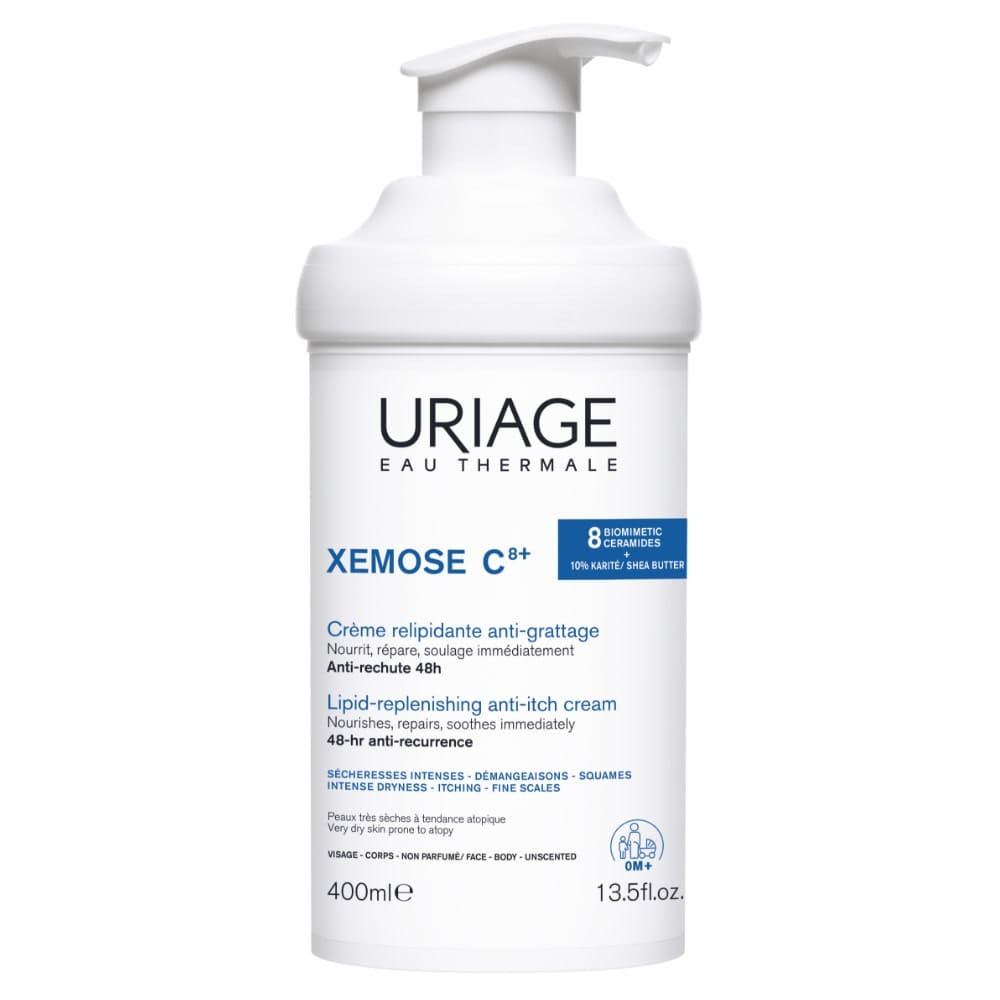 Uriage Xémose Crema Liporestitutiva Anti-irritazioni per pelle secca, a tendenza atopica di viso e corpo che lenisce le sensazioni di prurito e dà comfort a lunga durata 400 ml