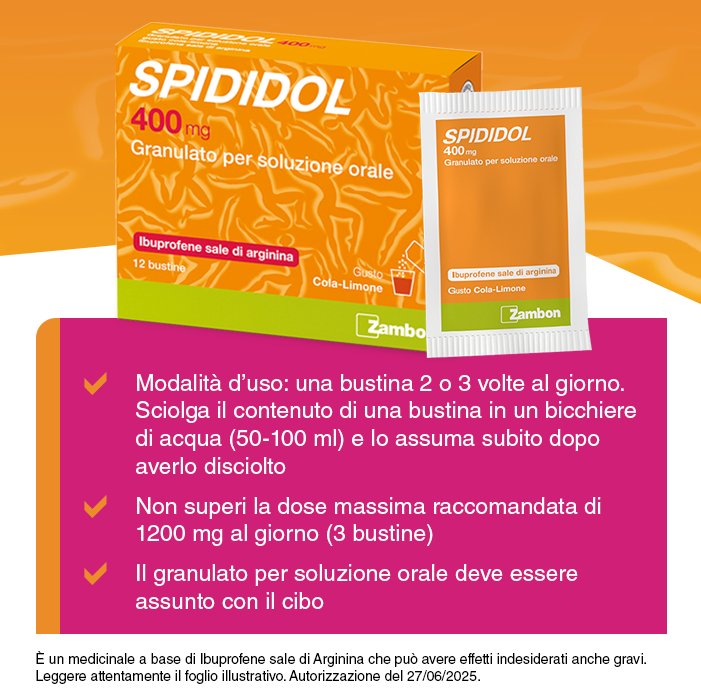 Spididol 400 mg - Granulato gusto COLA LIMONE - 12 bustine
