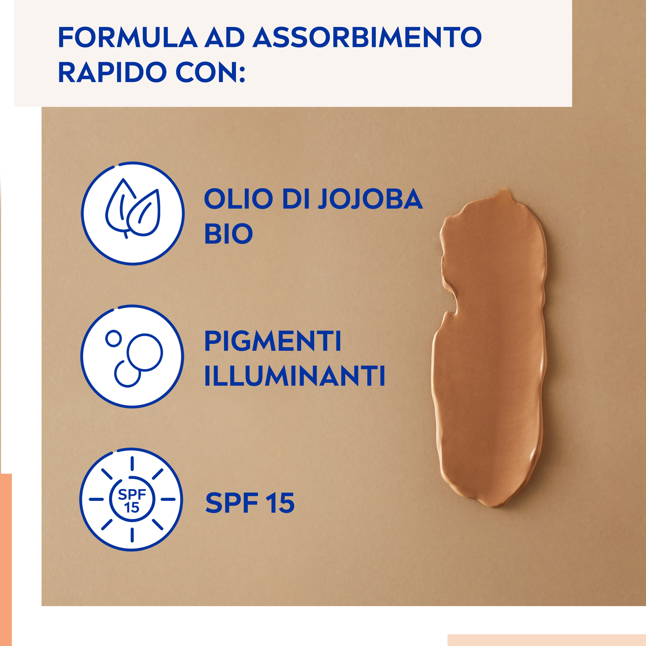 Nivea 5 in 1 BB Cream Super Idratante 24H No Stop Dorata 50 ml, Crema viso colorata con SPF15
