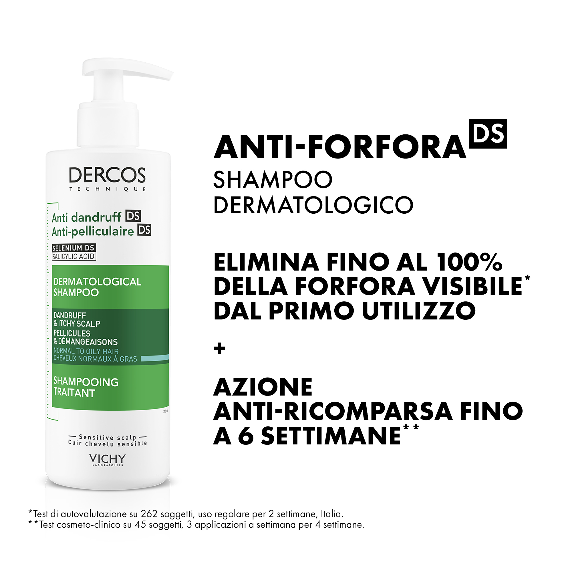 Vichy Dercos Shampoo trattante Anti-forfora DS per capelli da normali a grassi 400 ml