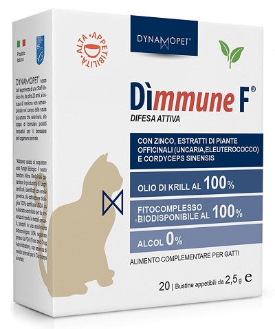 Dimmune F Alimento Complementare Sistema Immunitario Cani Gatti 20 Bustine