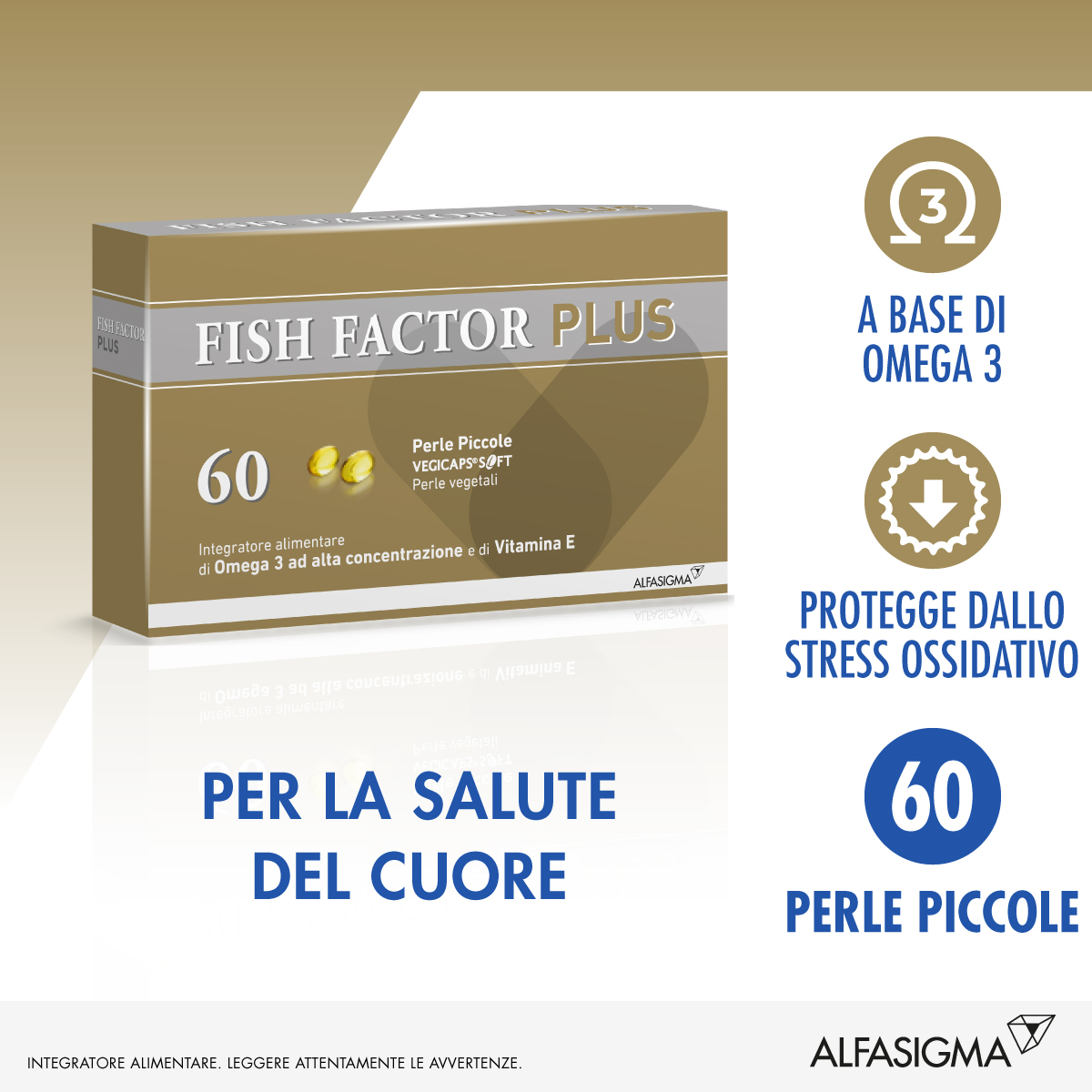 Fish Factor Plus Integratore Omega 3 Alta Concentrazione 60 Perle Piccole