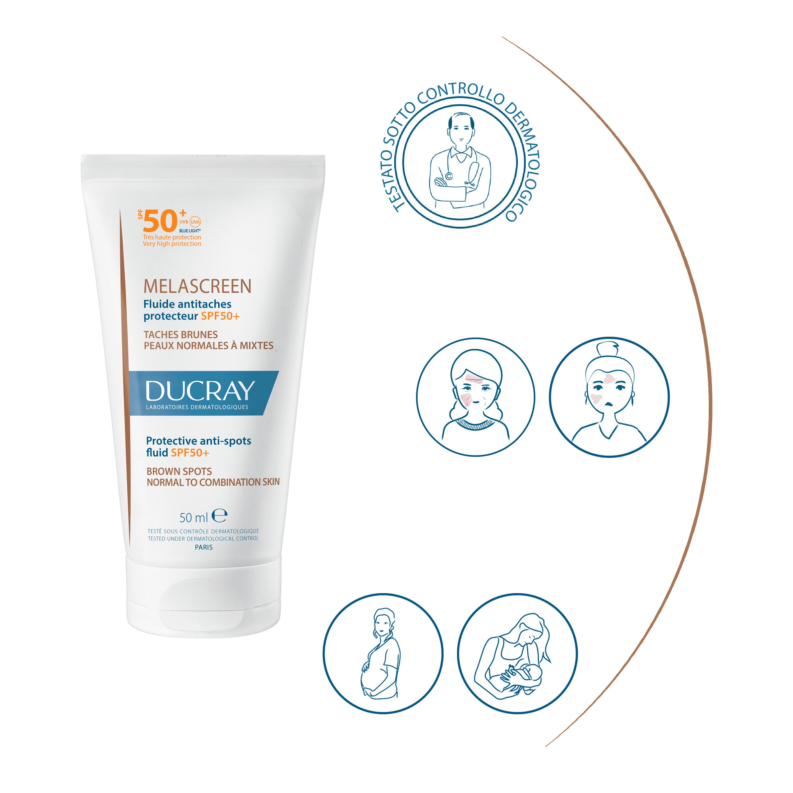 Ducray Melascreen - Fluido Anti-Macchie Protettivo SPF50+ Viso 50 ml