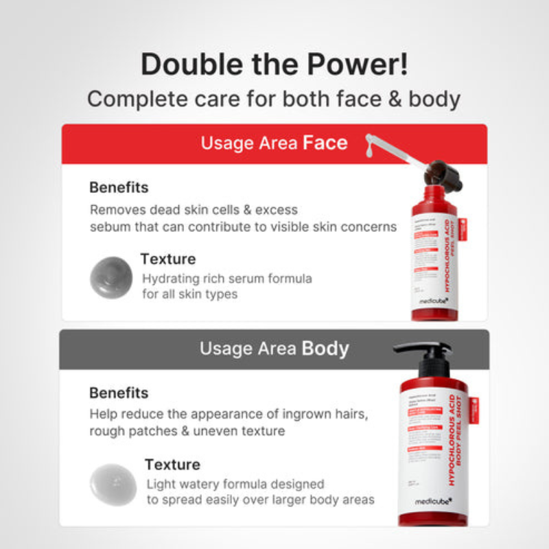Medicube Hypochlorous Acid Rice Body Peel Shot - Scrub Esfoliante Corpo 280 ml