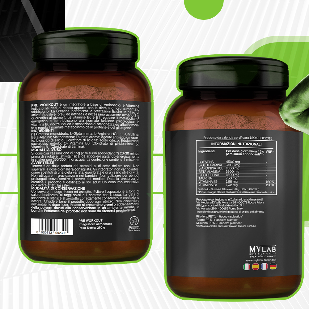 T-Rex Integratori Pre Workout Energy Explosion Gusto Tropical 250 g - Integratore Per Lo Sport
