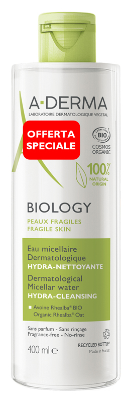 A-DERMA BIOLOGY Acqua Micellare Idra-detergente 400mL