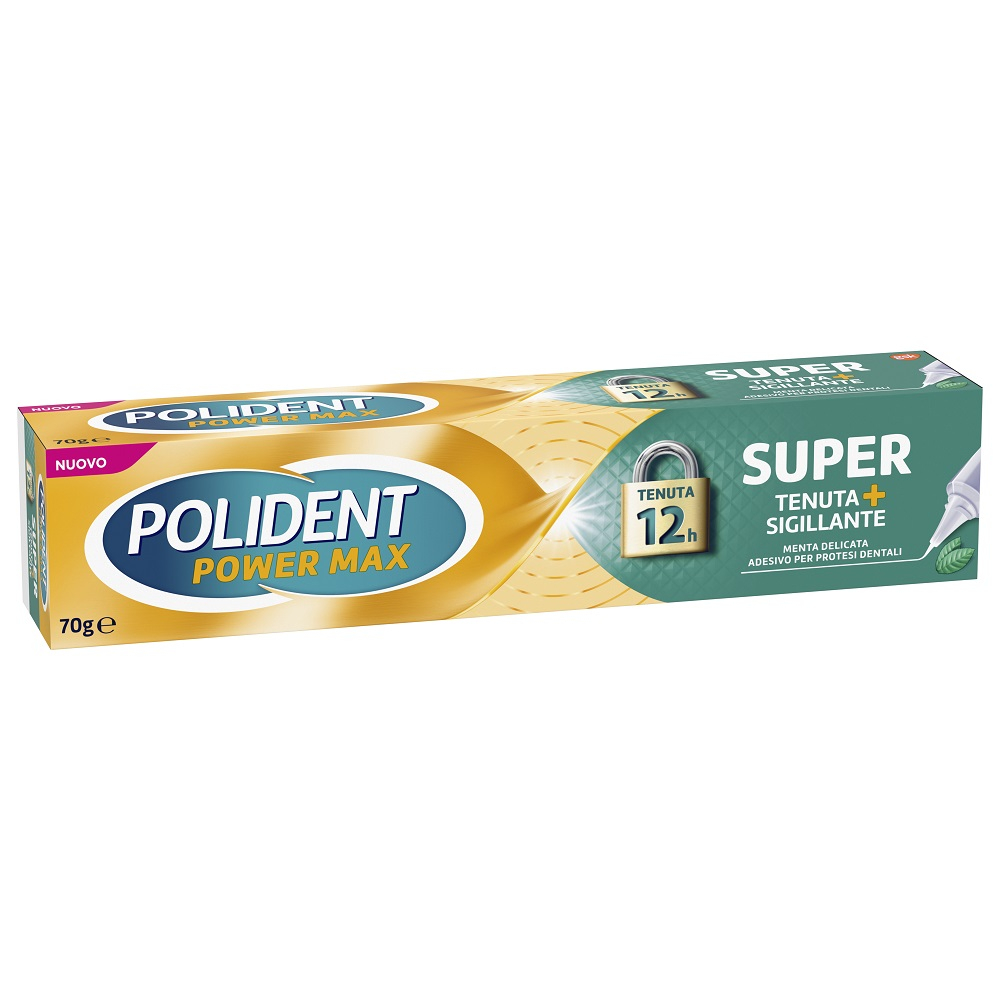 Polident Super Tenuta+Sigillante Sigillante per Protesi dentale Gusto Menta 70g