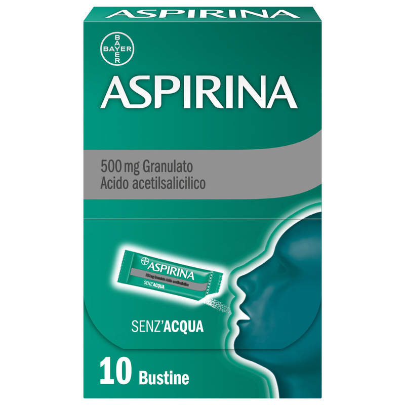 Aspirina in Granuli Senza Acqua, Antidolorifico e Antinfiammatorio contro Mal di Testa, Dolore e Infiammazione,  Aroma Cola, 10 Buste orosolubili