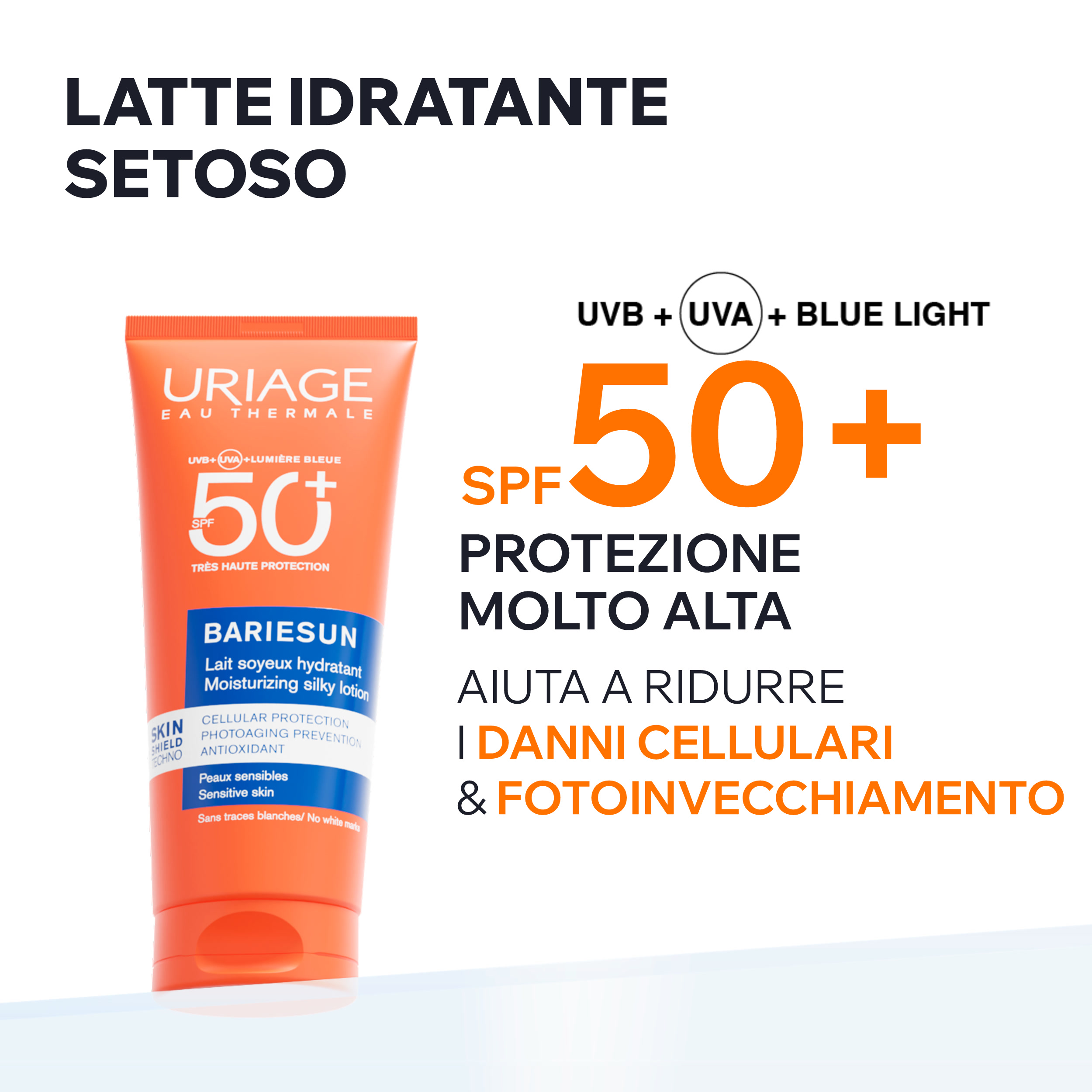 Uriage - Bariésun Latte Solare Idratante SPF50+ Adulti E Bambini Viso E Corpo 100 ml