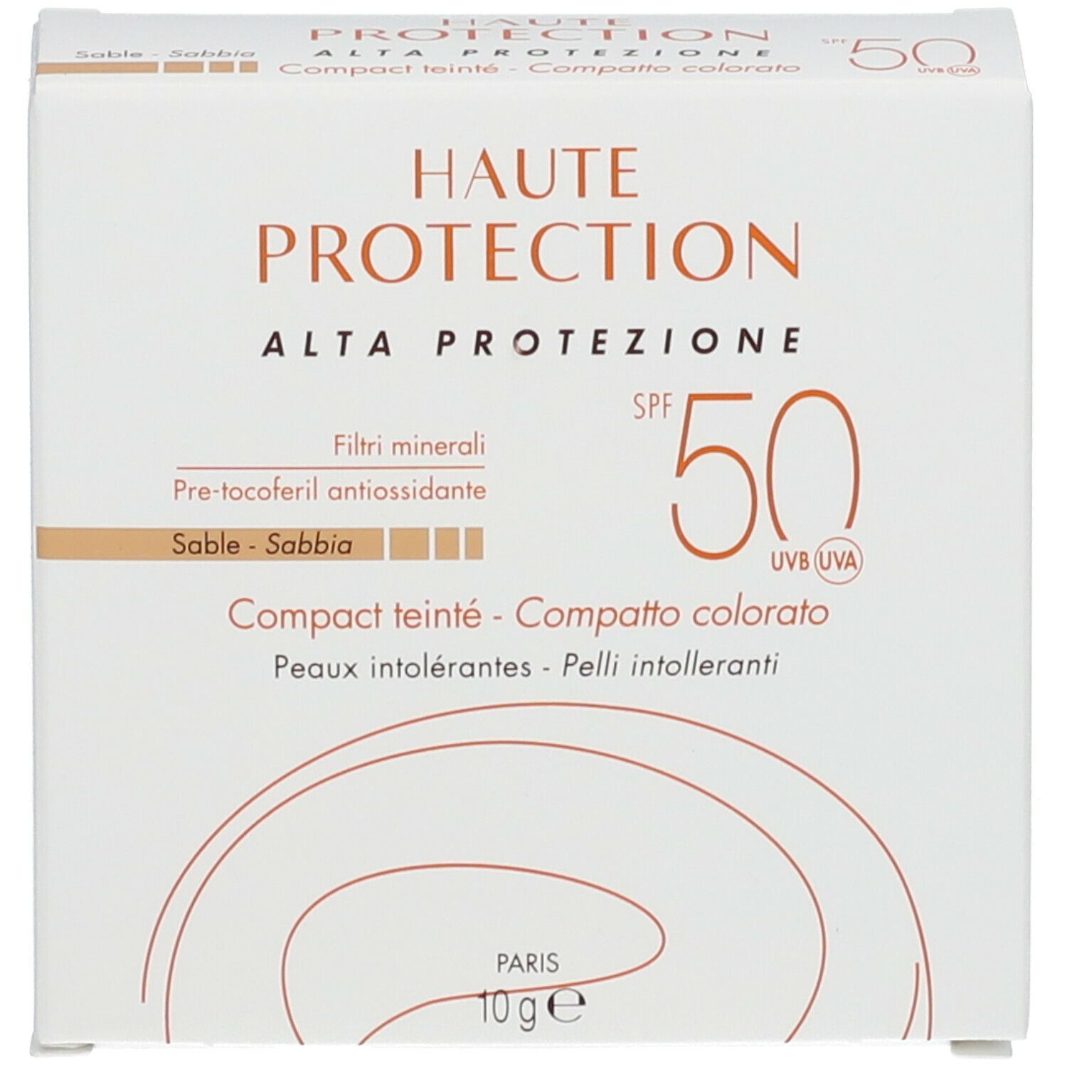 Avene Protection Compatto Colorato SPF50 colore sabbia