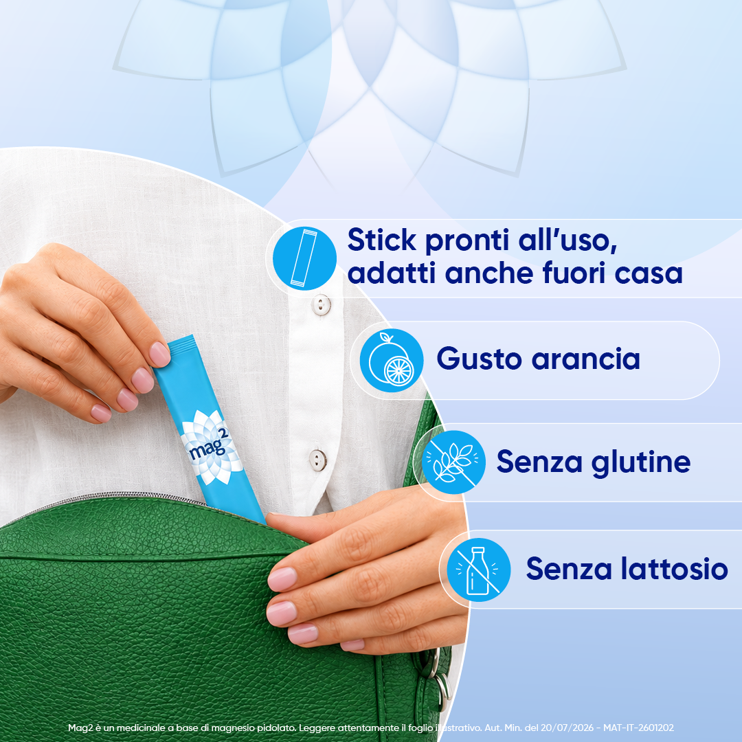 MAG2 Magnesio Pidolato 1,5 g/10 ml - Soluzione Orale Per Stanchezza E Debolezza Muscolare 20 Stickpack