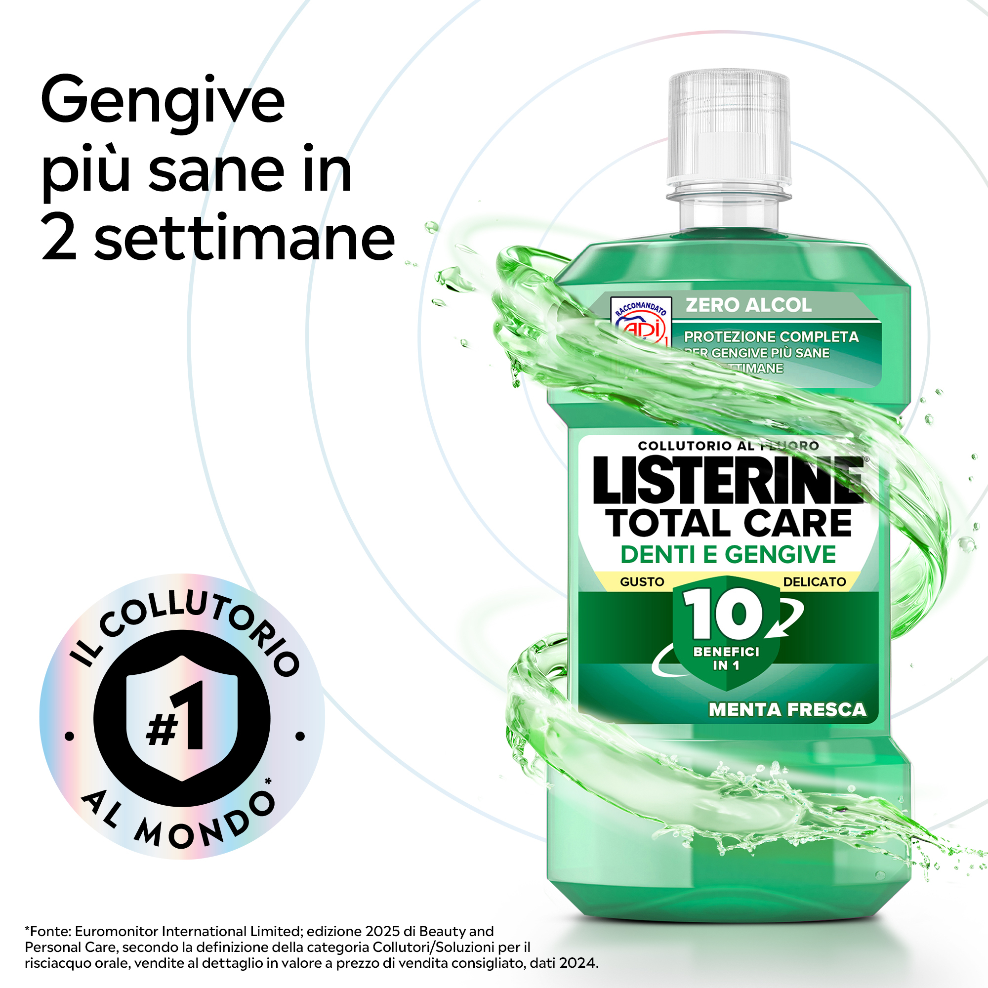 LISTERINE Difesa Denti Gengive Collutorio al Gusto Delicato alla Menta Delicata senza alcool 500 ml