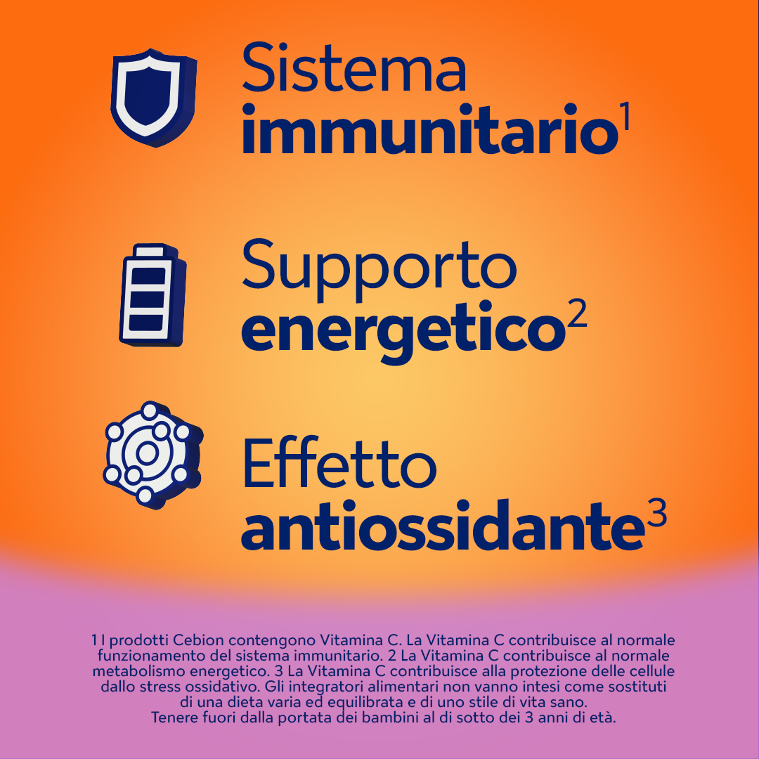 Cebion - Integratore di Vitamina C - 20 compresse masticabili - senza zucchero