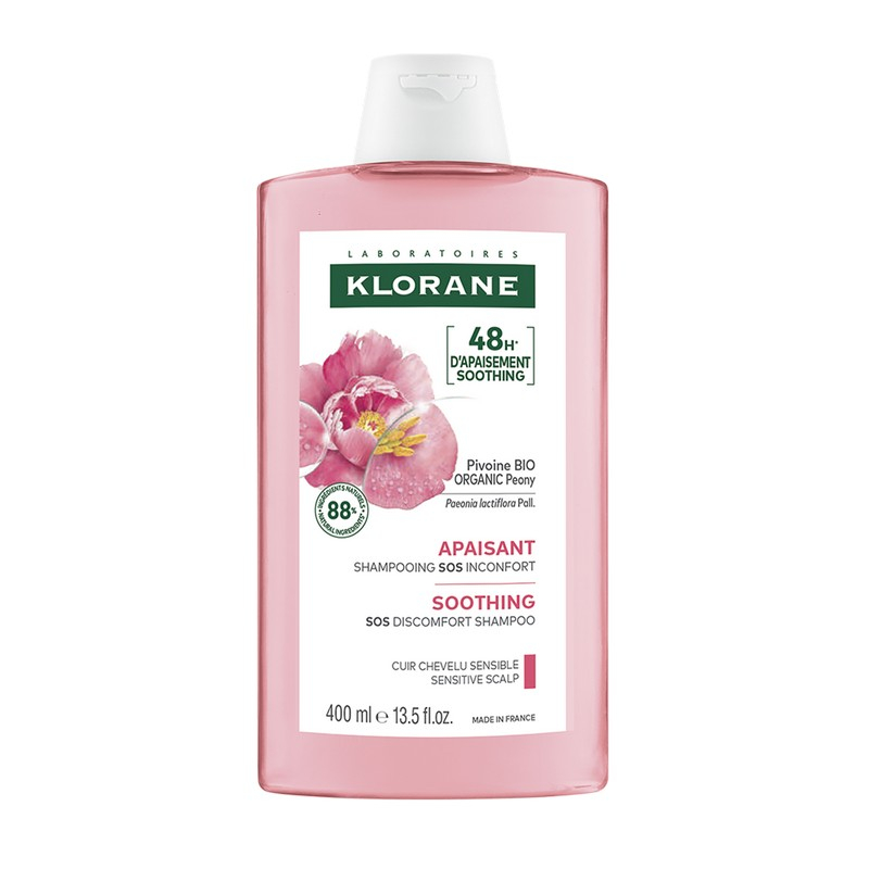 Klorane Shampoo lenitivo e protettivo alla Peonia, cuoio capelluto sensibile, 400ml 