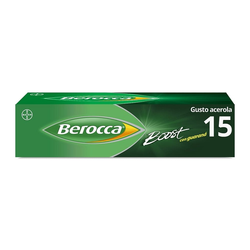 Berocca Boost Integratore di Vitamine e Minerali, Performance Mentale ed Energia, con Guaraná, 15 Compresse Effervescenti