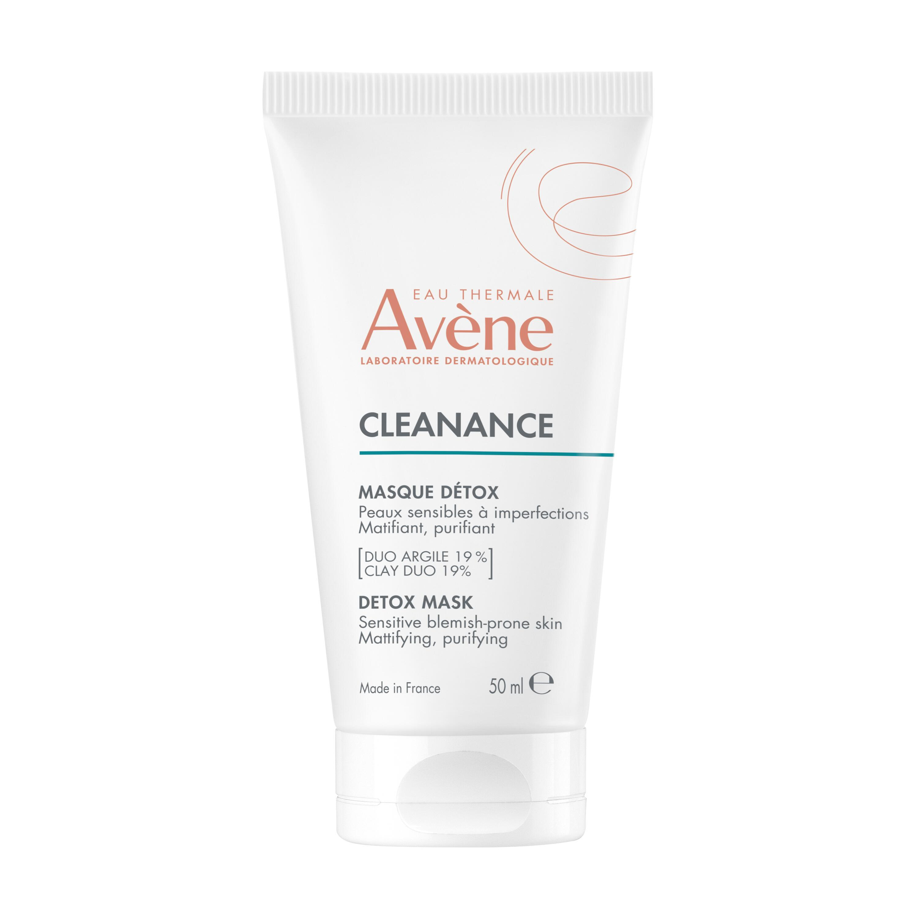 Eau Thermale Avène Cleanance Maschera Detox, Purifica, opacizza e restringe i pori, con Argilla bianca, Pelle grassa a tendenza acneica, 50ml 