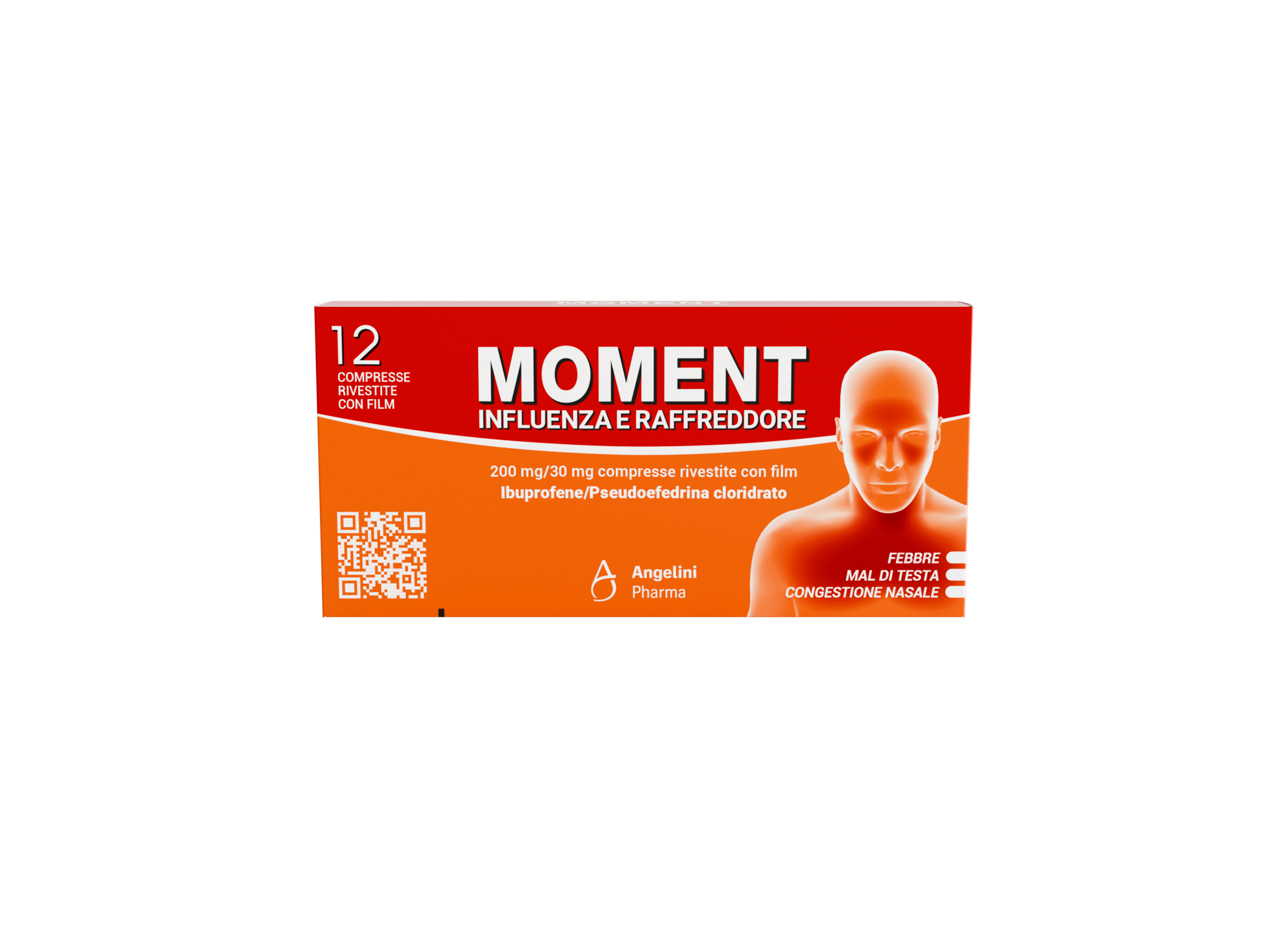 Moment Influenza E Raffreddore 200 mg + 30 mg - Trattamento Congestione Nasale 12 Compresse