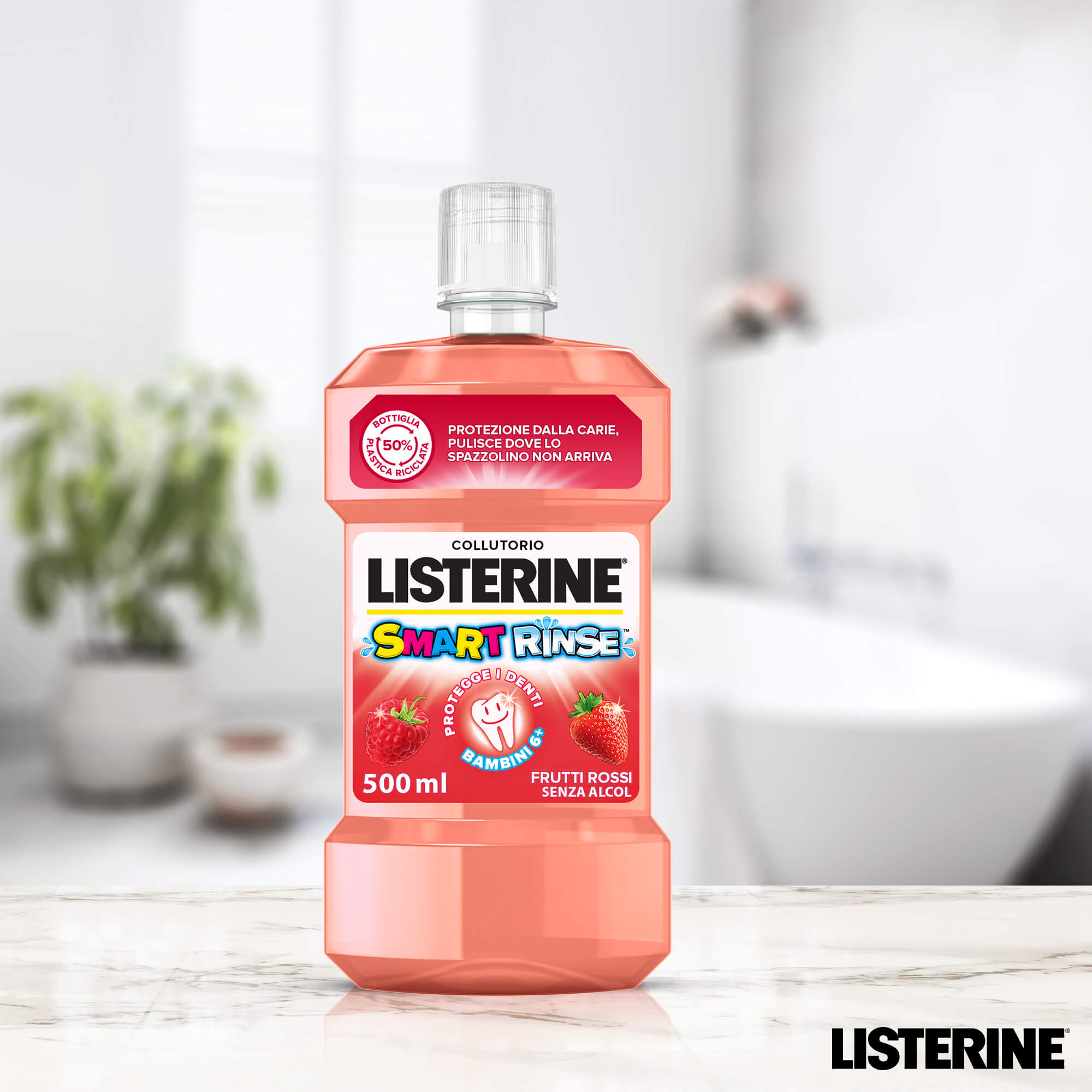 Listerine Collutorio Smart Rinse Bambini Protezione Carie 500 ml