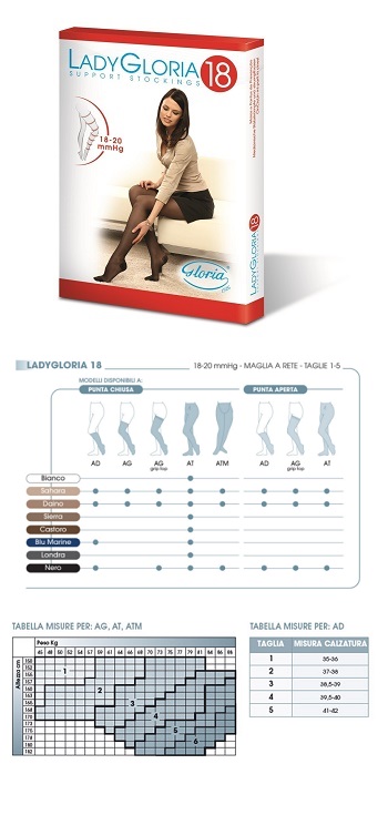 LadyGloria 18 Gambaletto 140 Den A Punta Aperta Taglia 3 Colore Daino 1 Pezzo