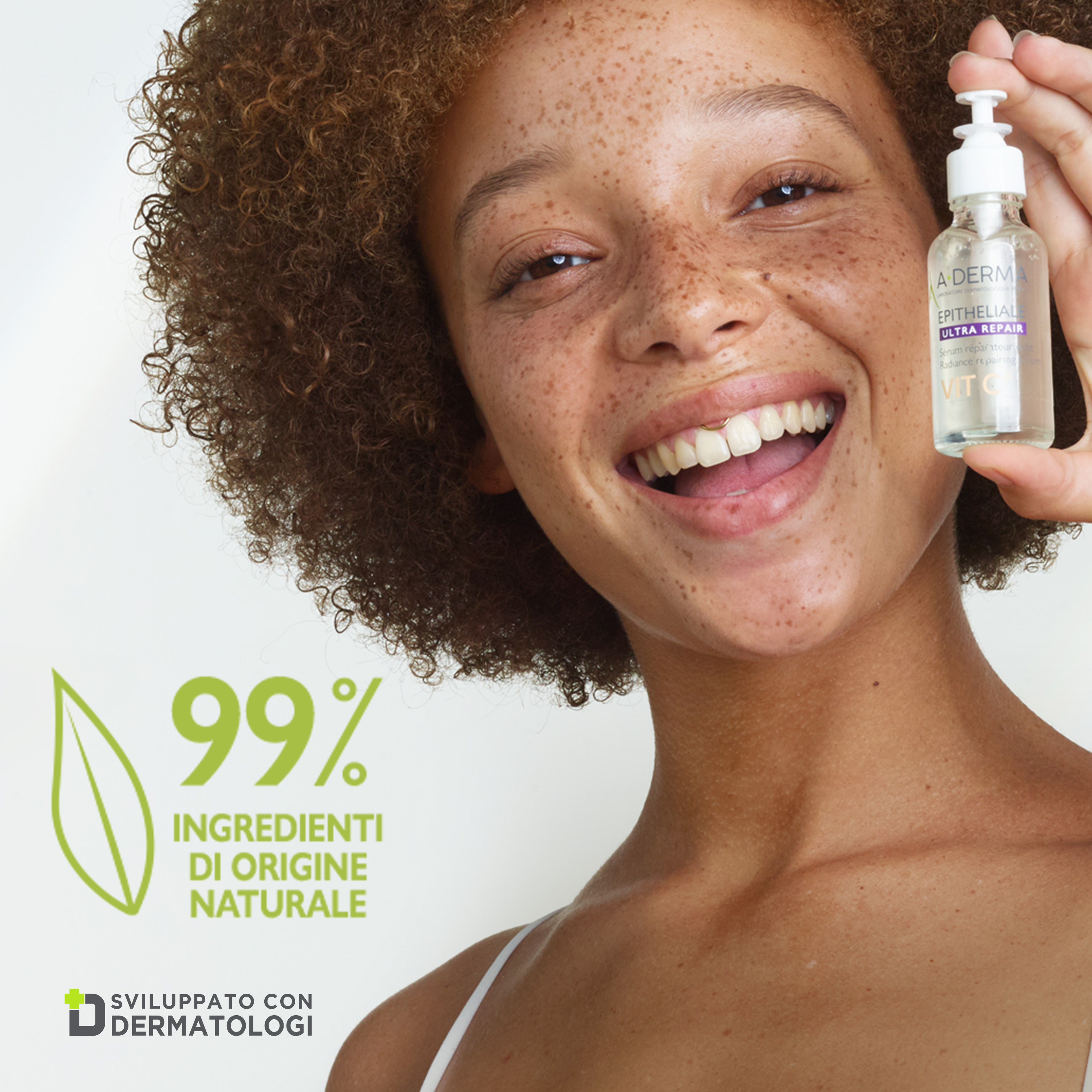 A-Derma Epitheliale Ultra Repair Siero ristrutturante luminosità, Anti-macchie, Vitamina C, 30ml 