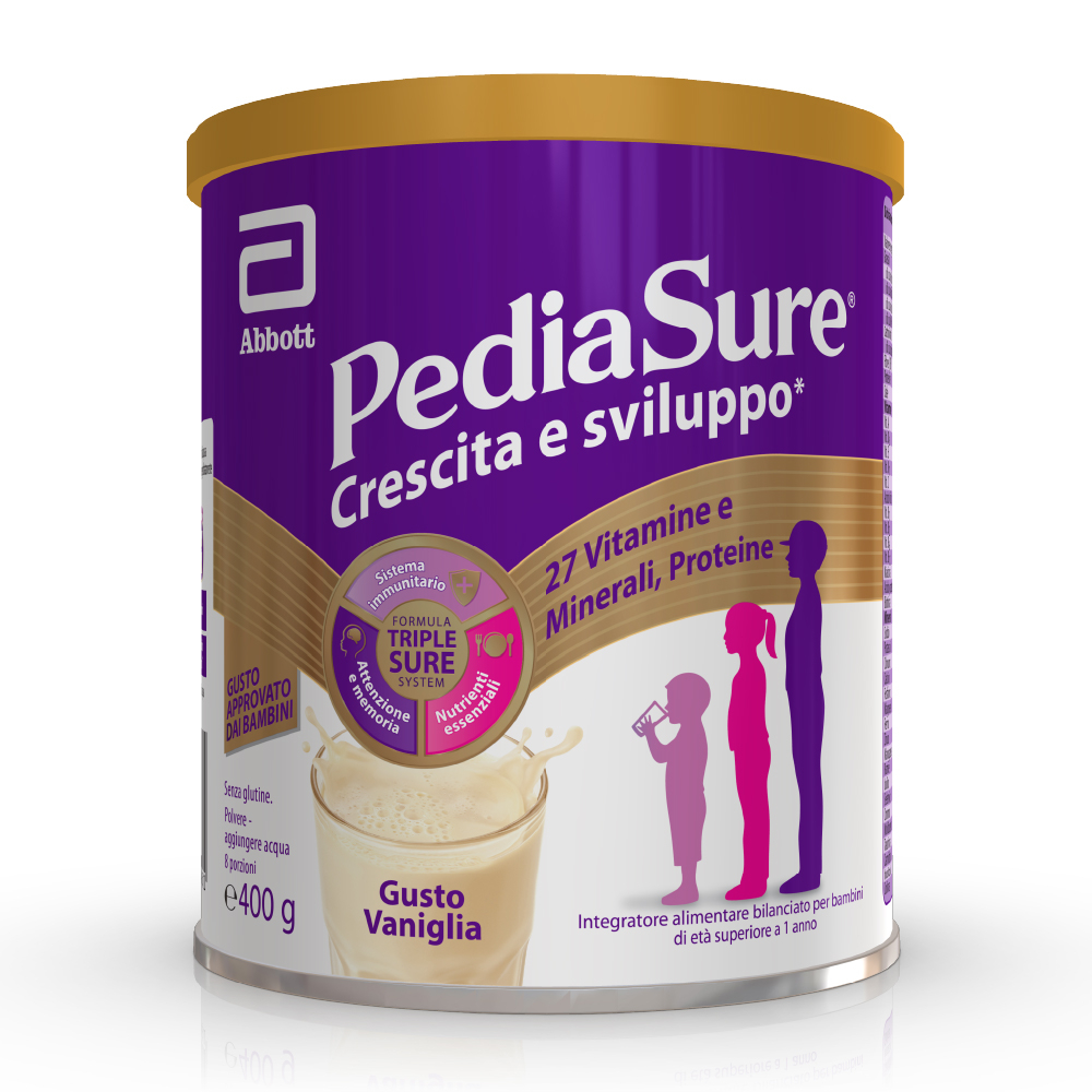 Pediasure Crescita E Sviluppo Integratore Multivitaminico Per Bambini Formato 400g Gusto Vaniglia