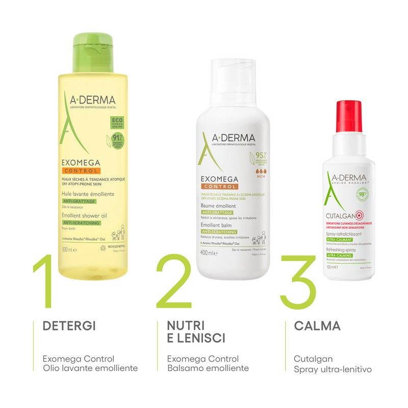 A-Derma Exomega Control Balsamo emolliente  “anti-grattage”, pelle secca a tendenza atopica, 400ml 