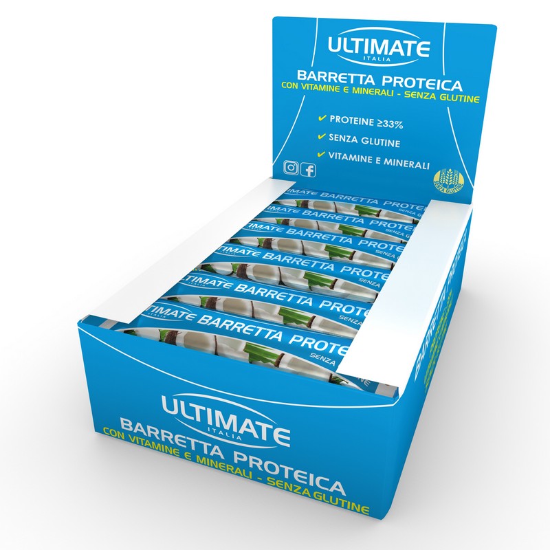 Ultimate Italia - 24 Barrette Proteiche Gusto Cocco Da 40 g