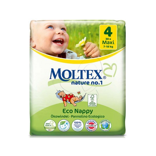 Moltex Pannolini Ecologici 4 Maxi 7-18 kg 30 Pezzi