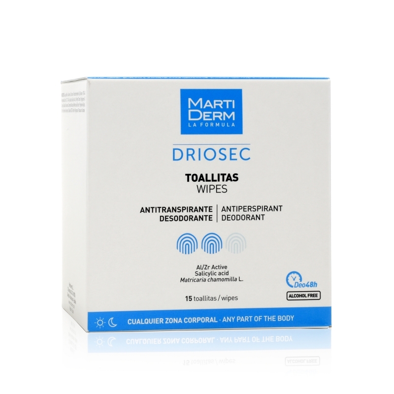 Martiderm - Driosec - Salviettine rinfrescanti - 15 pezzi