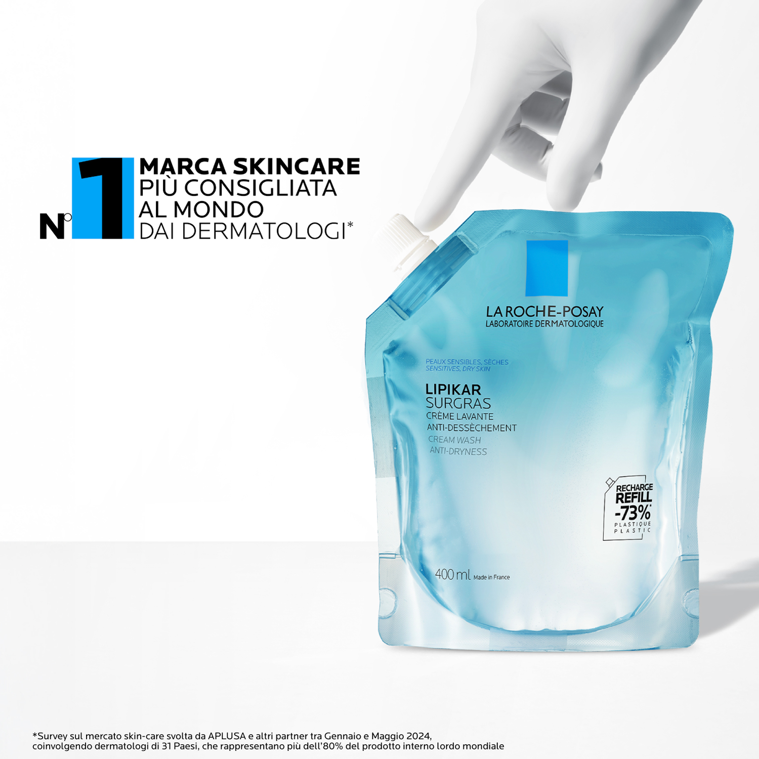 La Roche-Posay Lipikar - Surgras Doccia-Crema Detergente Relipidante Anti-Secchezza Eco-Ricarica 400 ml
