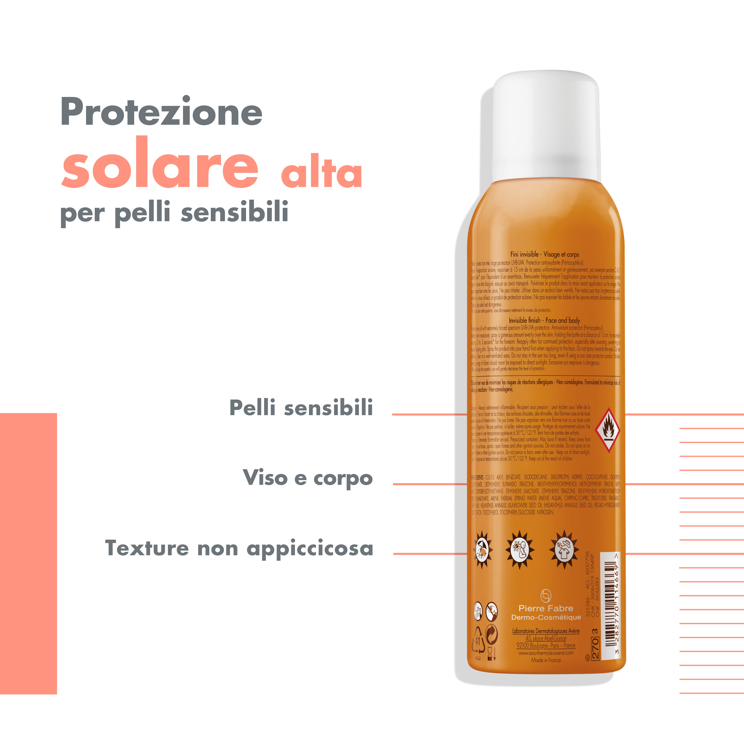 Avène Solare Nebulizzatore Spray Olio SPF 30 Protezione Corpo 150 ml