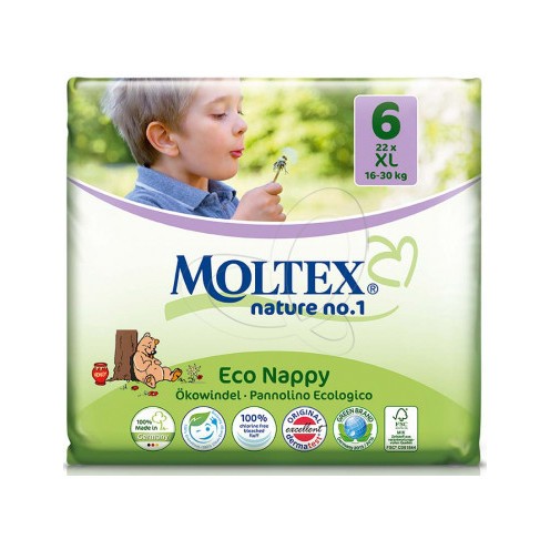 Moltex Pannolini Ecologici 6 XL 16-30 kg 22 Pezzi