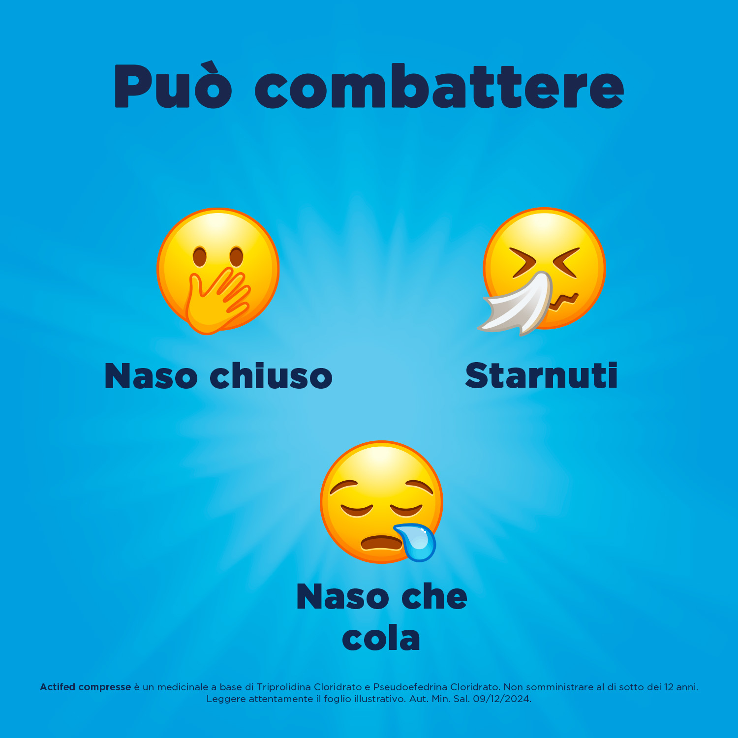 Actifed 2,5 mg 12 Compresse Congestione Nasale e Raffreddore