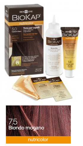 BIOKAP NUTRICOLOR 7,5 NEW BIONDO MOGANO TINTA TUBO + FLACONE