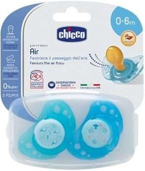 Chicco Physio Air Succhietto Caucciu Boy 0-6 Mesi 2 Pezzi