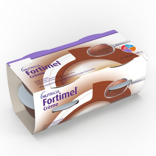 Nutricia Fortimel Creme, Gusto Cioccolato, Ipercalorico e Iperproteico, 4x125ml