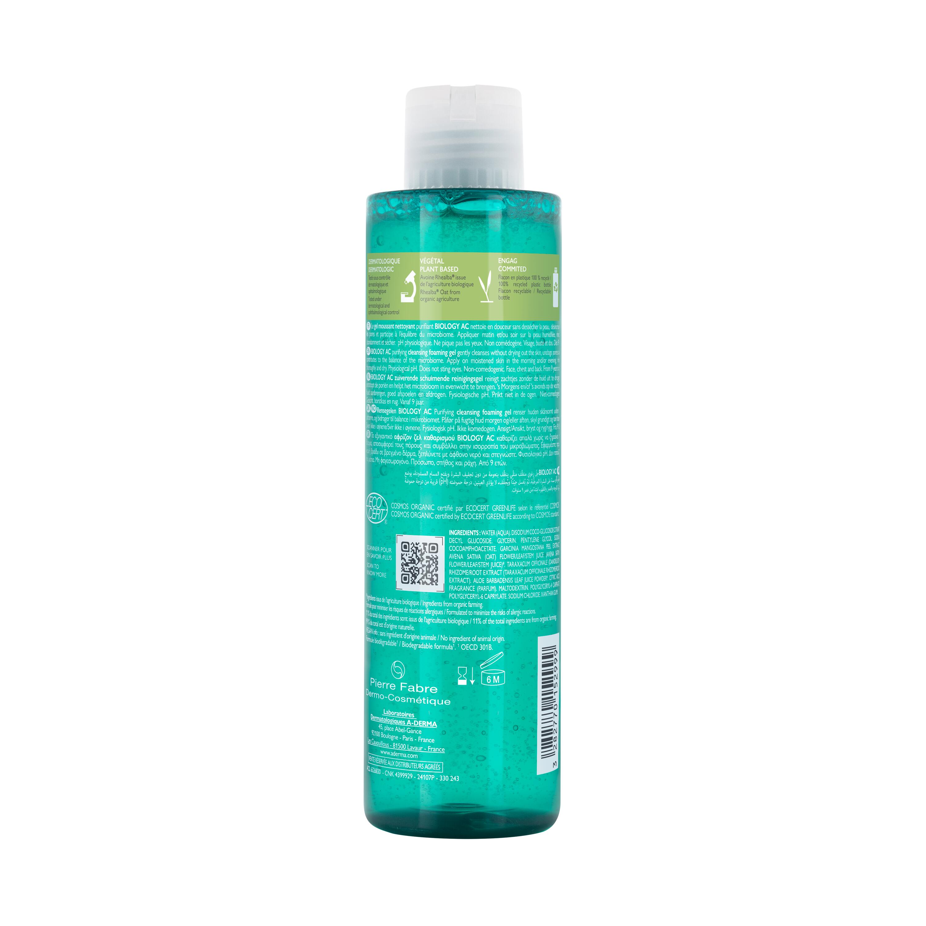 A-Derma - Biology AC Gel Detergente Per Pelle Grassa A Tendenza Acneica 200 ml