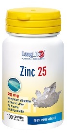 LongLife Zinc Integratore Zinco 100 Compresse