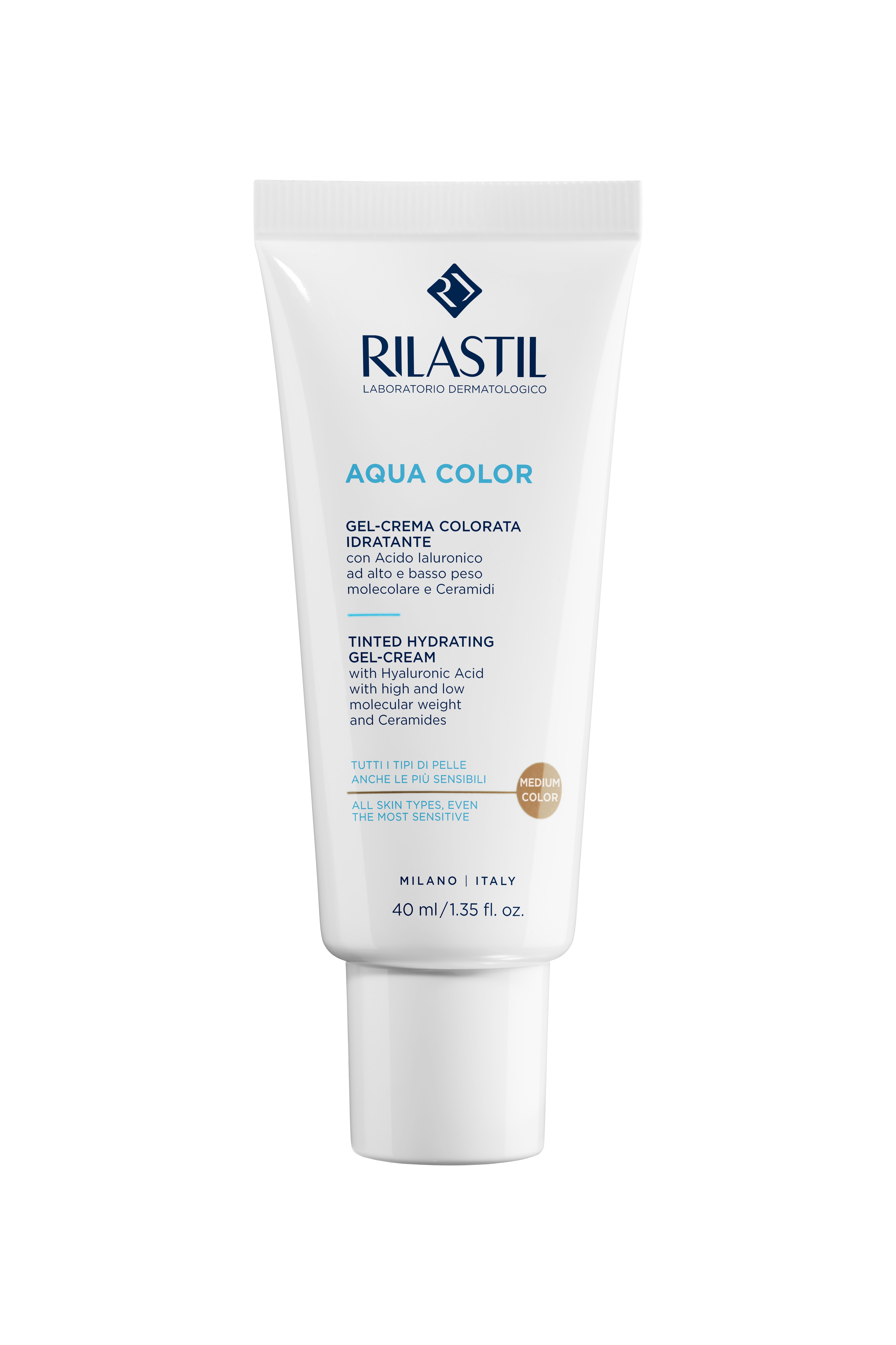Rilastil Aqua Color - Gel-Crema Colorata Idratyante 40 ml Medium