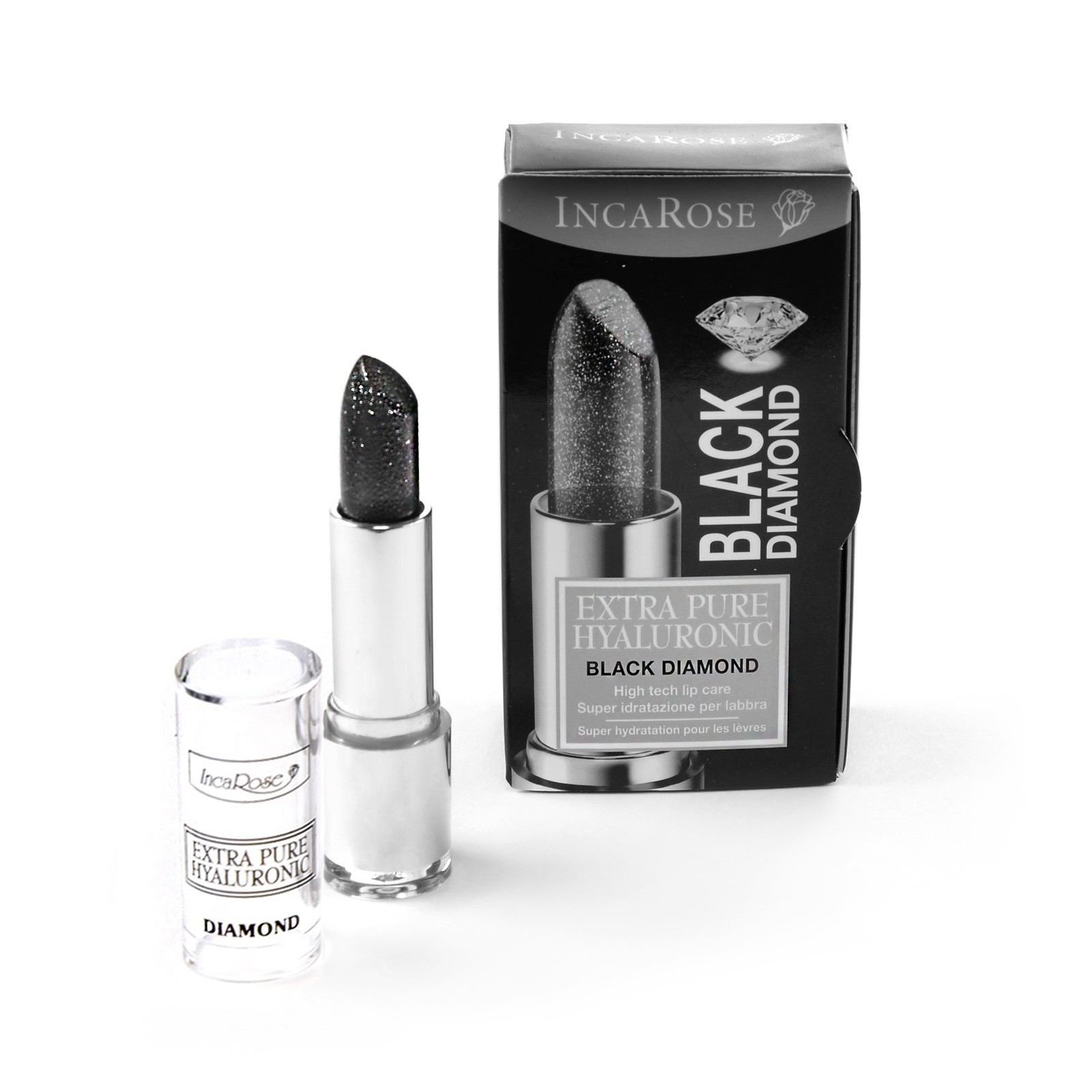 Incarose Extra Pure Hyaluronic Black Diamond Rossetto Nero Diamantato 1 Pezzo