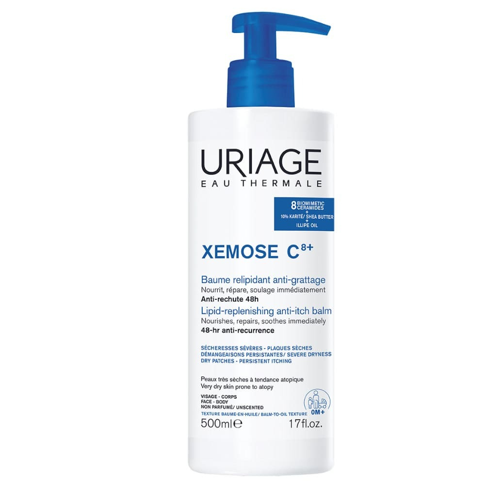 Uriage Xémose Balsamo-Olio Lenitivo Anti-prurito per pelle secca a tendenza atopica di viso e corpo che lenisce dalla prima applicazione 500 ml