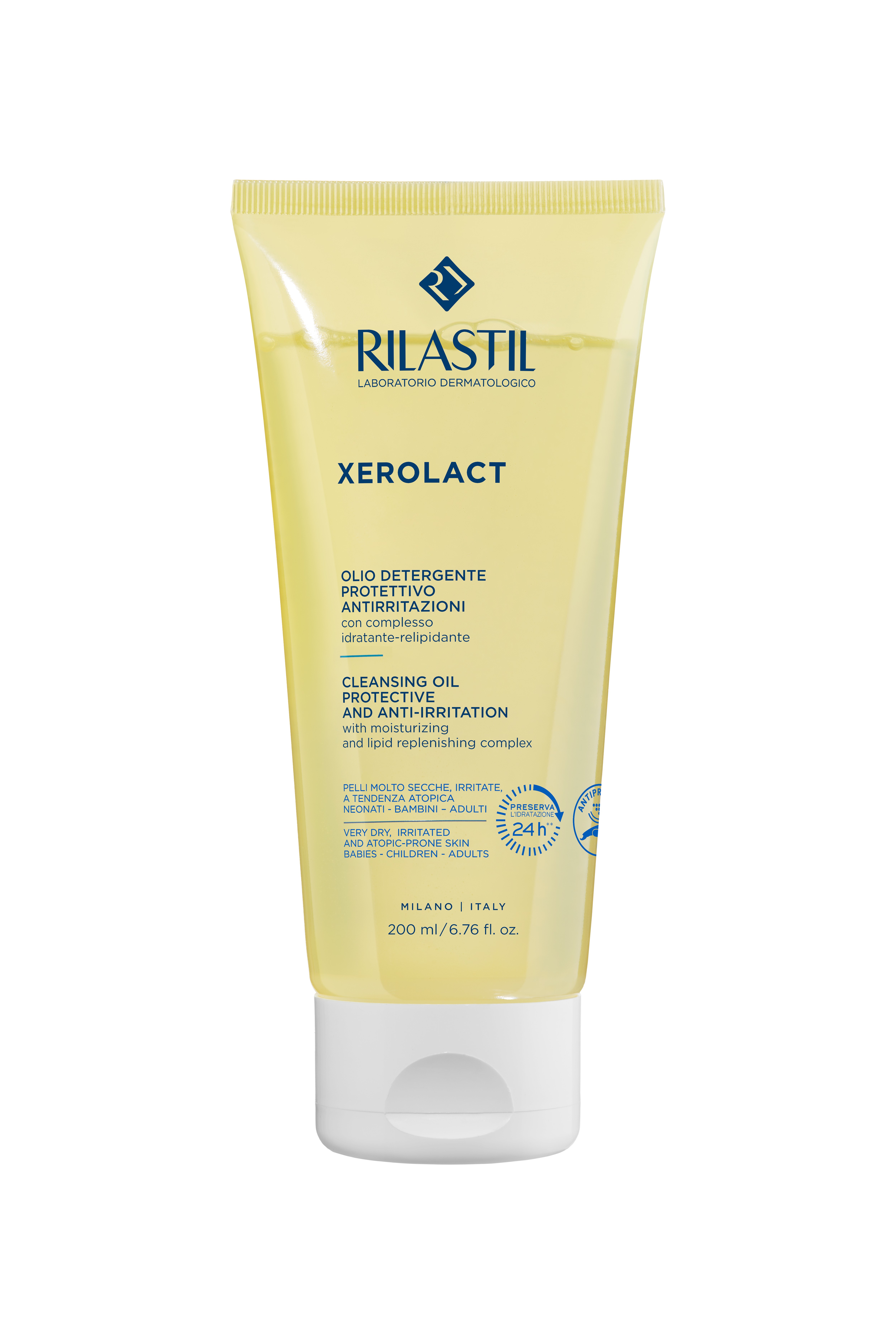 Rilastil Xerolact - Olio Detergente Protettivo Antirritazioni Viso E Corpo 200 ml