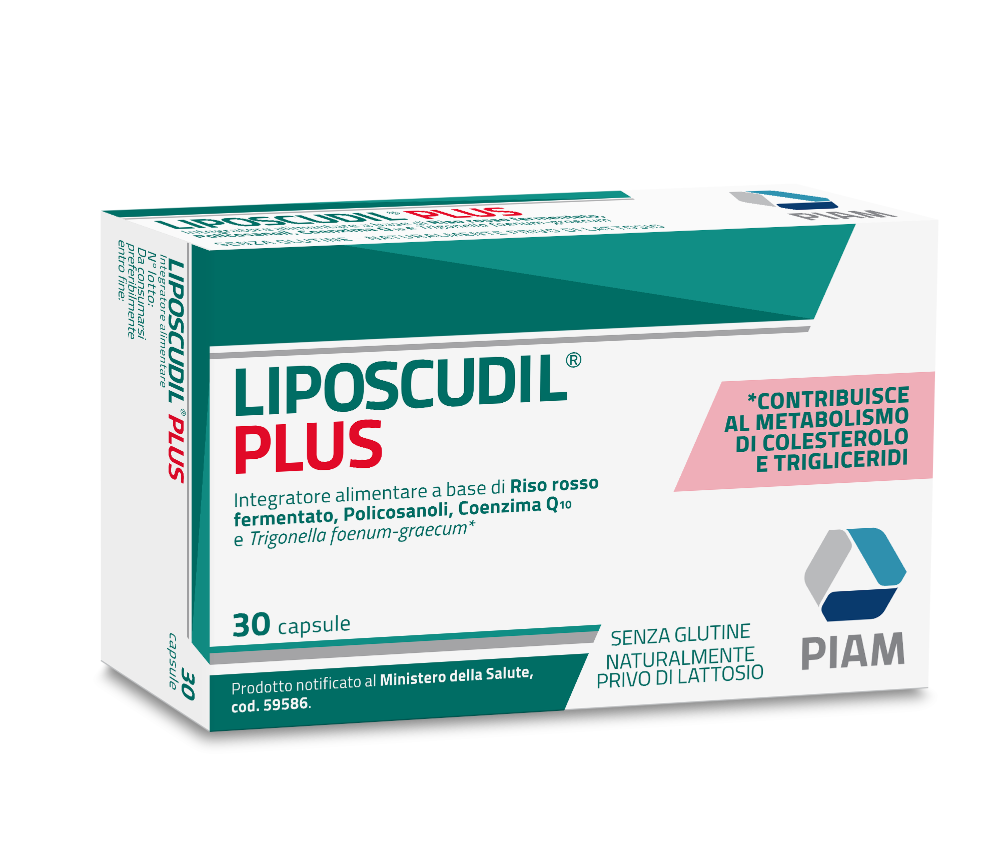 Liposcudil Plus - Integratore per il colesterolo - 30 Capsule 